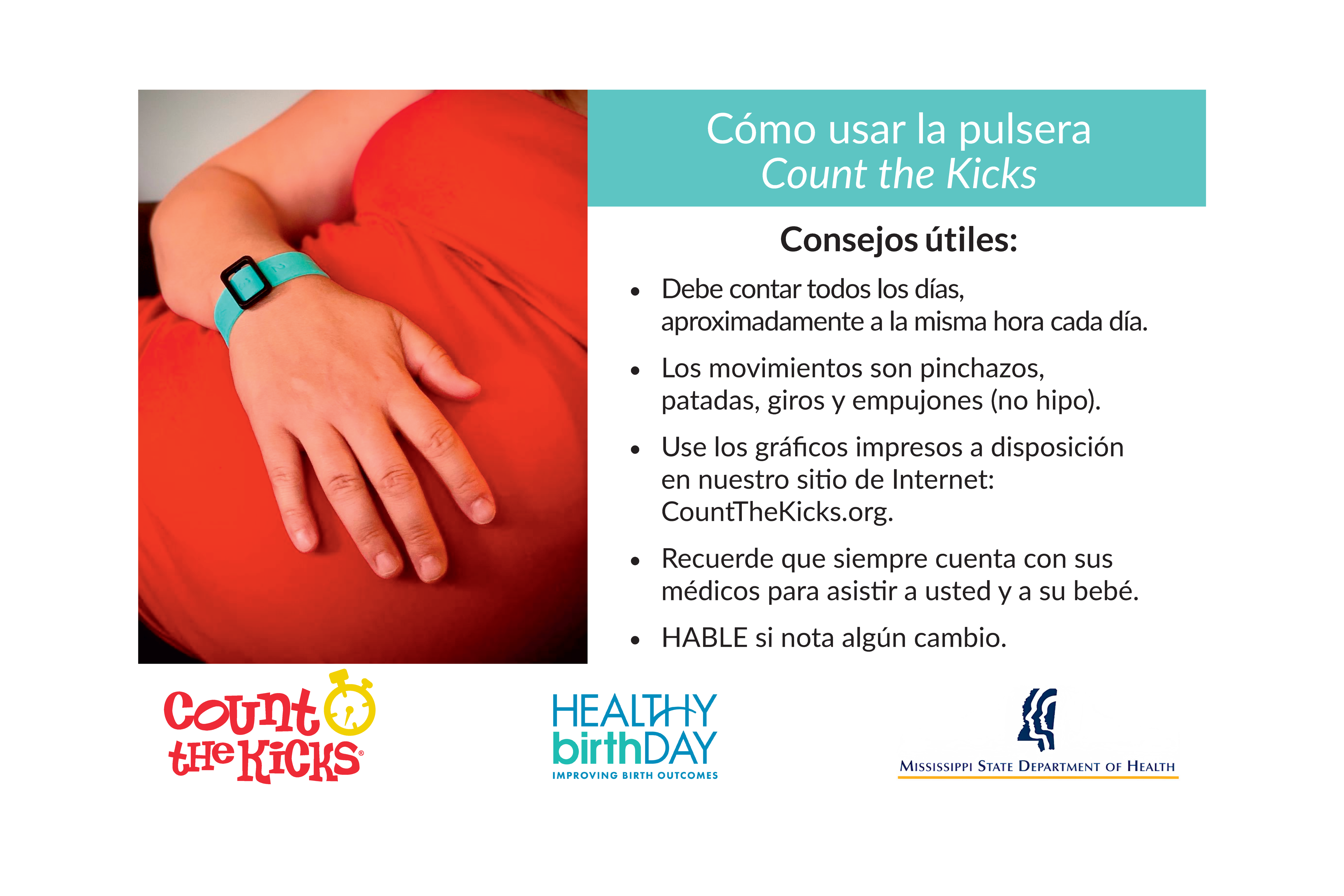 Count the Kicks Wristbands (Spanish) – MS