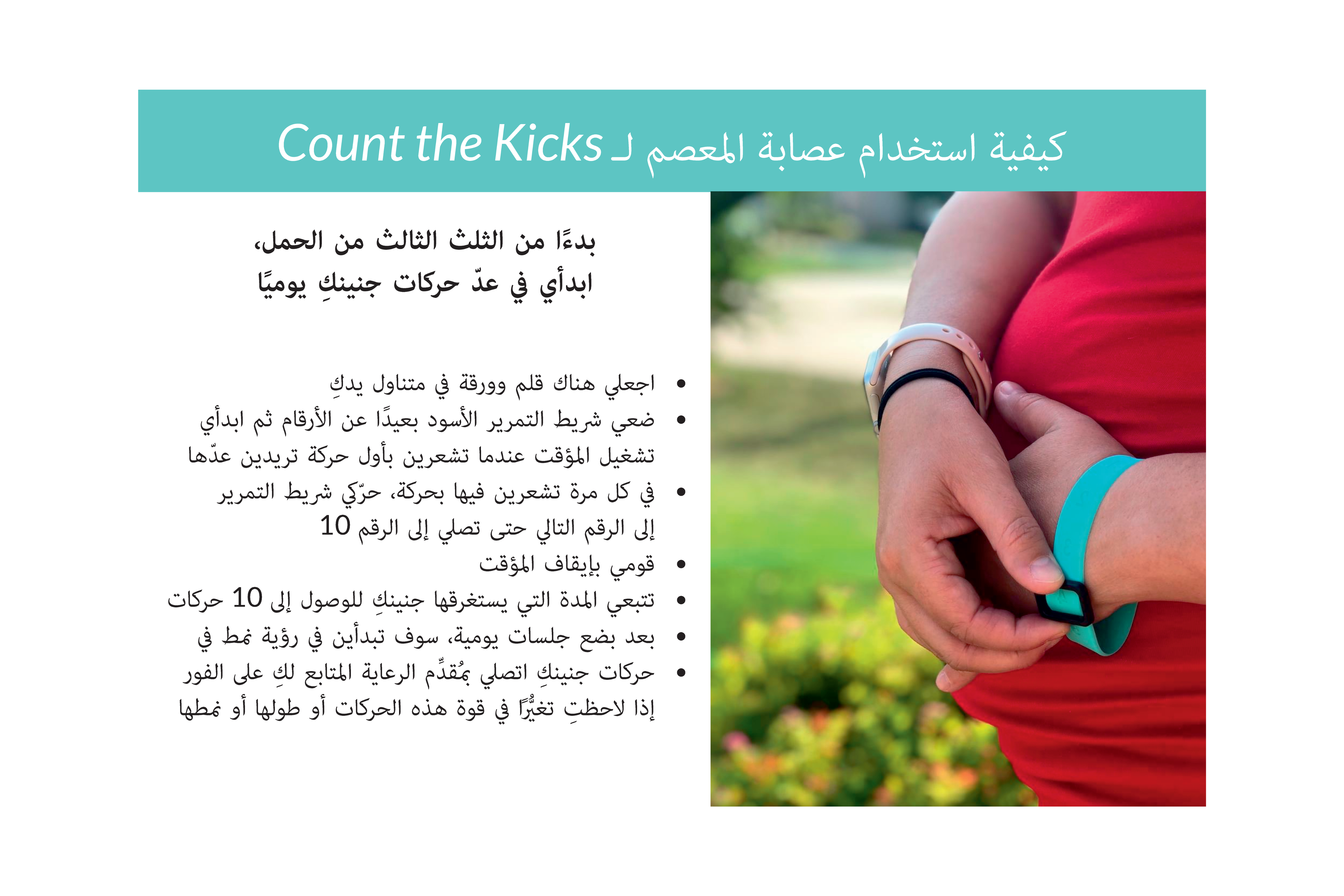 Count the Kicks Wristbands (Arabic) – ME