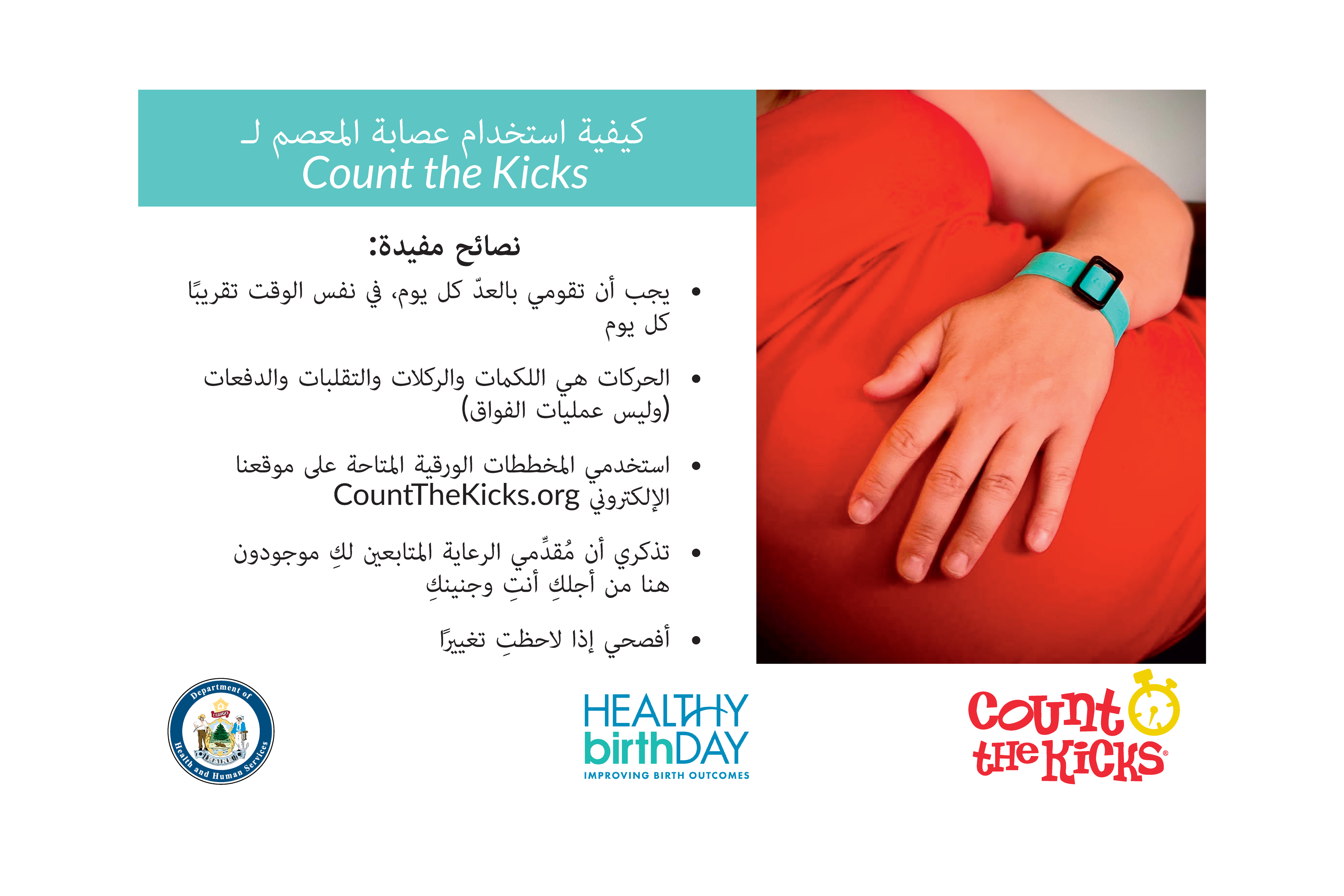 Count the Kicks Wristbands (Arabic) – ME