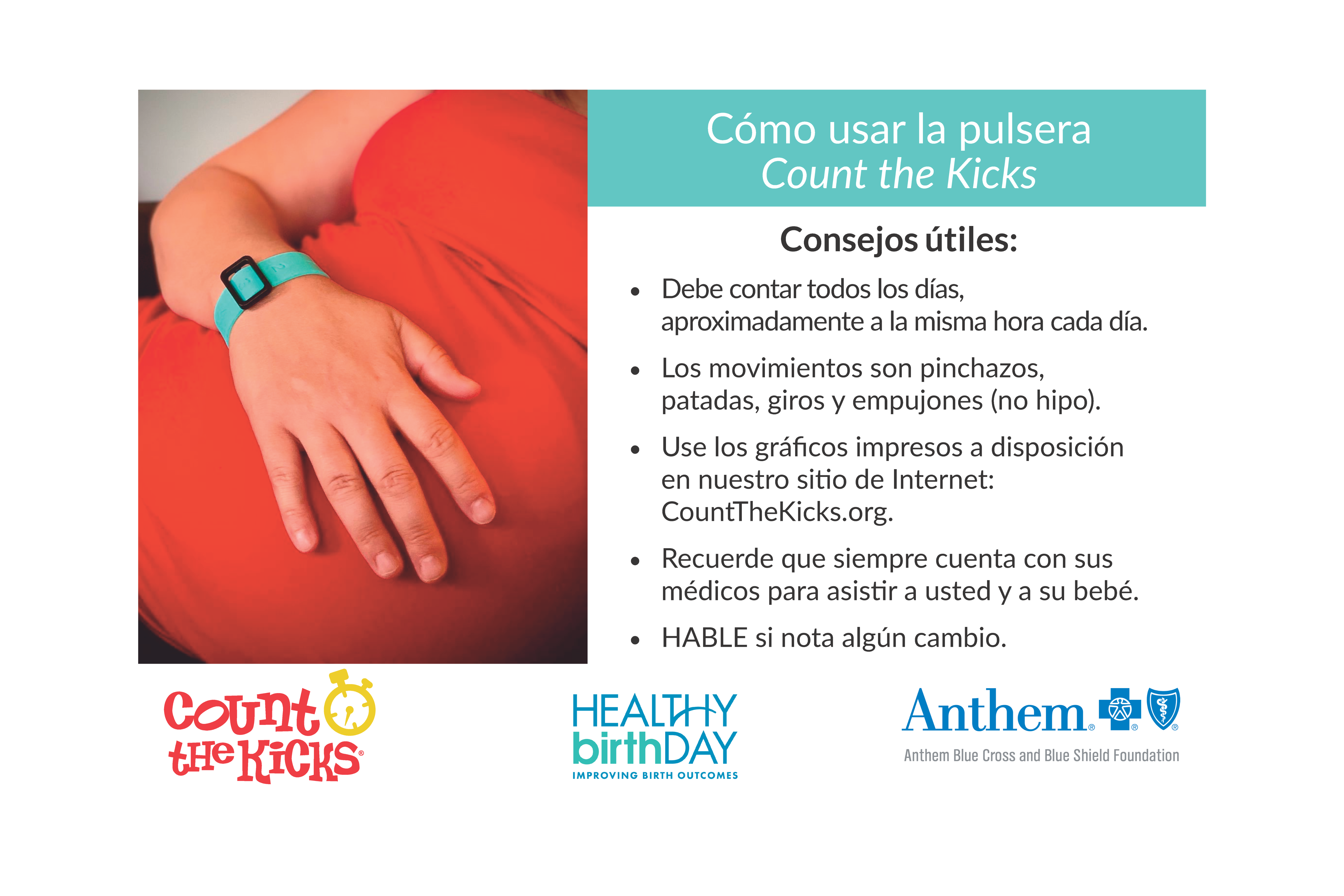 Count the Kicks Wristbands (Spanish) – CO