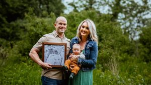 Missouri Ambassador Erica Bailey with her husband and their son, Bear.