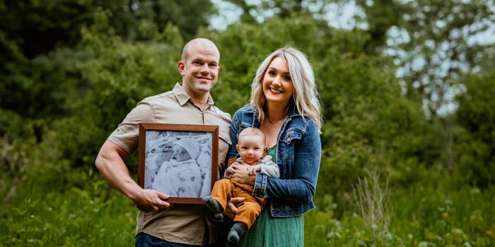 Missouri Ambassador Erica Bailey with her husband and their son, Bear.