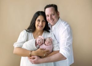 Sandra Marcela Monroy with her husband and their twins