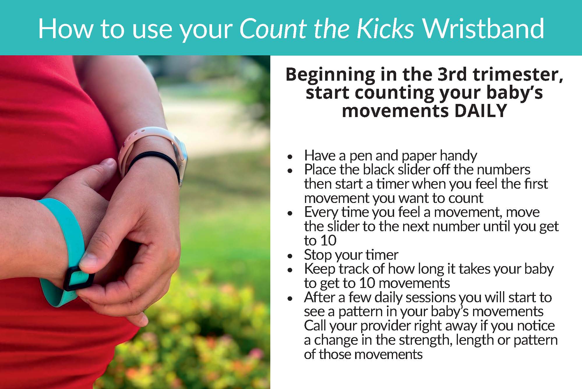 Count the Kicks Wristbands (English) – MO