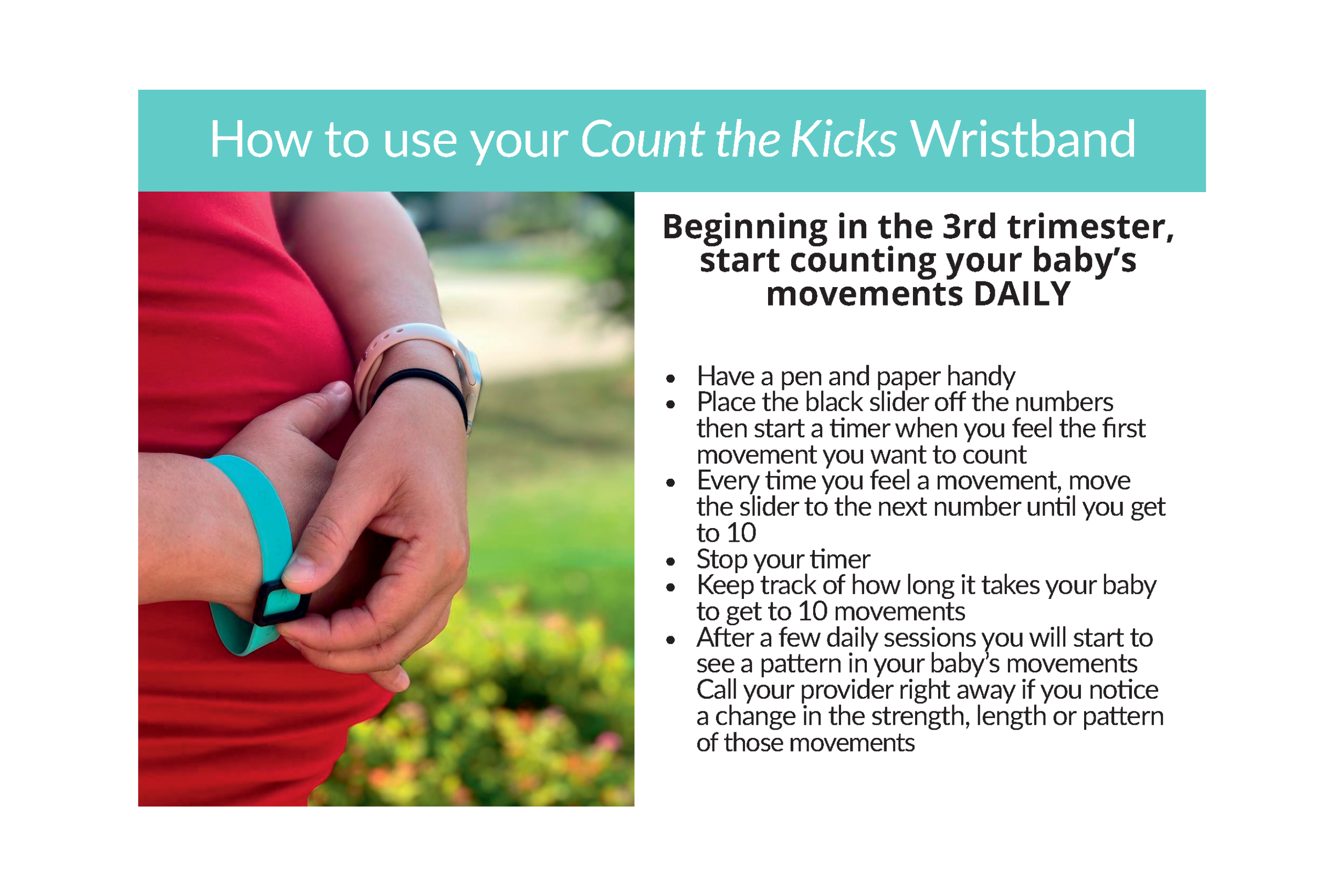 Count the Kicks Wristbands (English) – AL