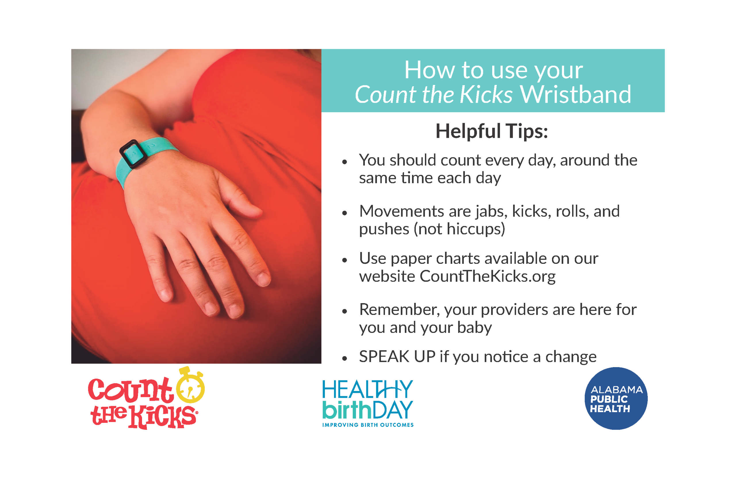 Count the Kicks Wristbands (English) – AL