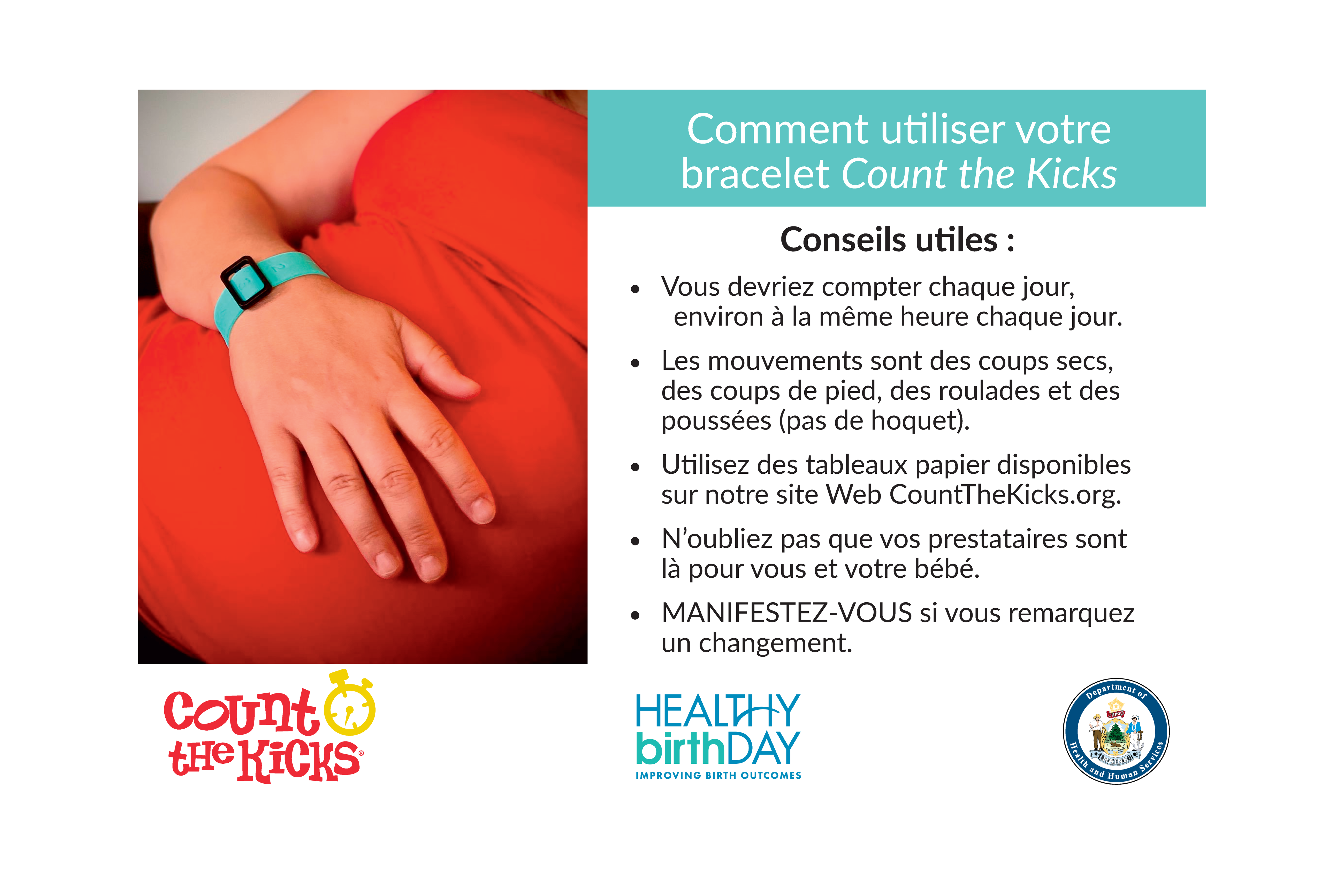 Count the Kicks Wristbands (French) – ME