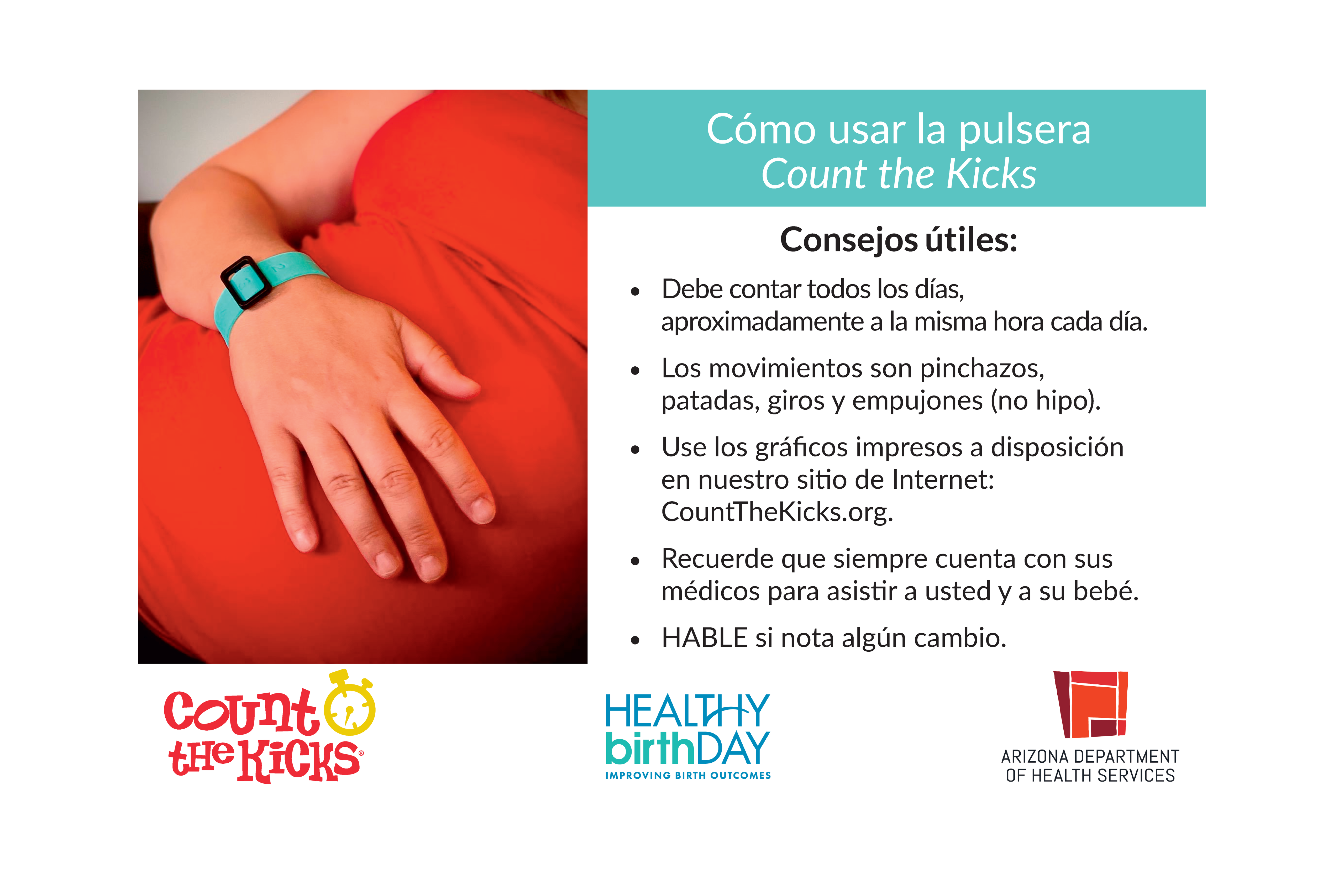 Count the Kicks Wristbands (Spanish) – AZ