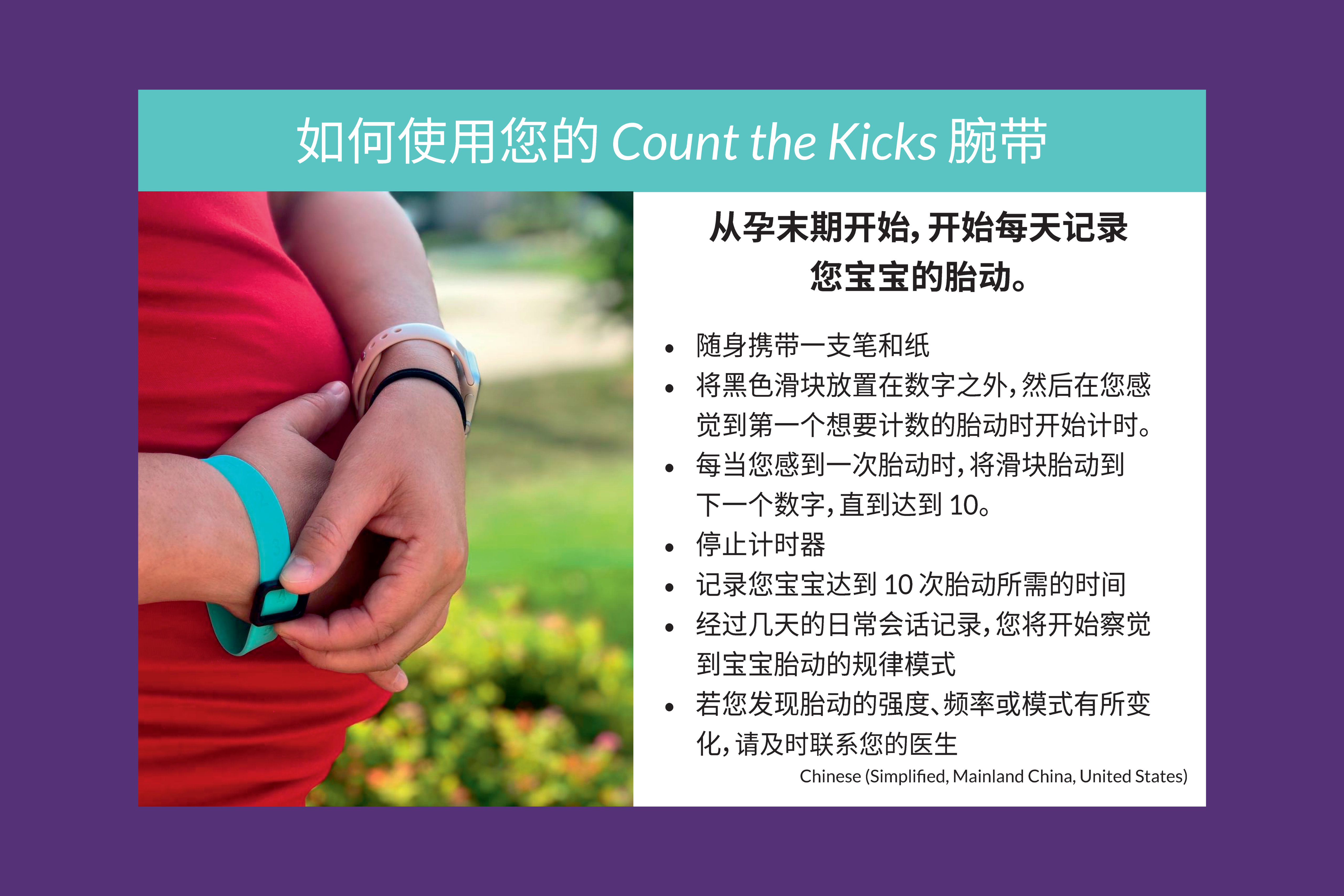 Count the Kicks Wristbands (Chinese) – NY