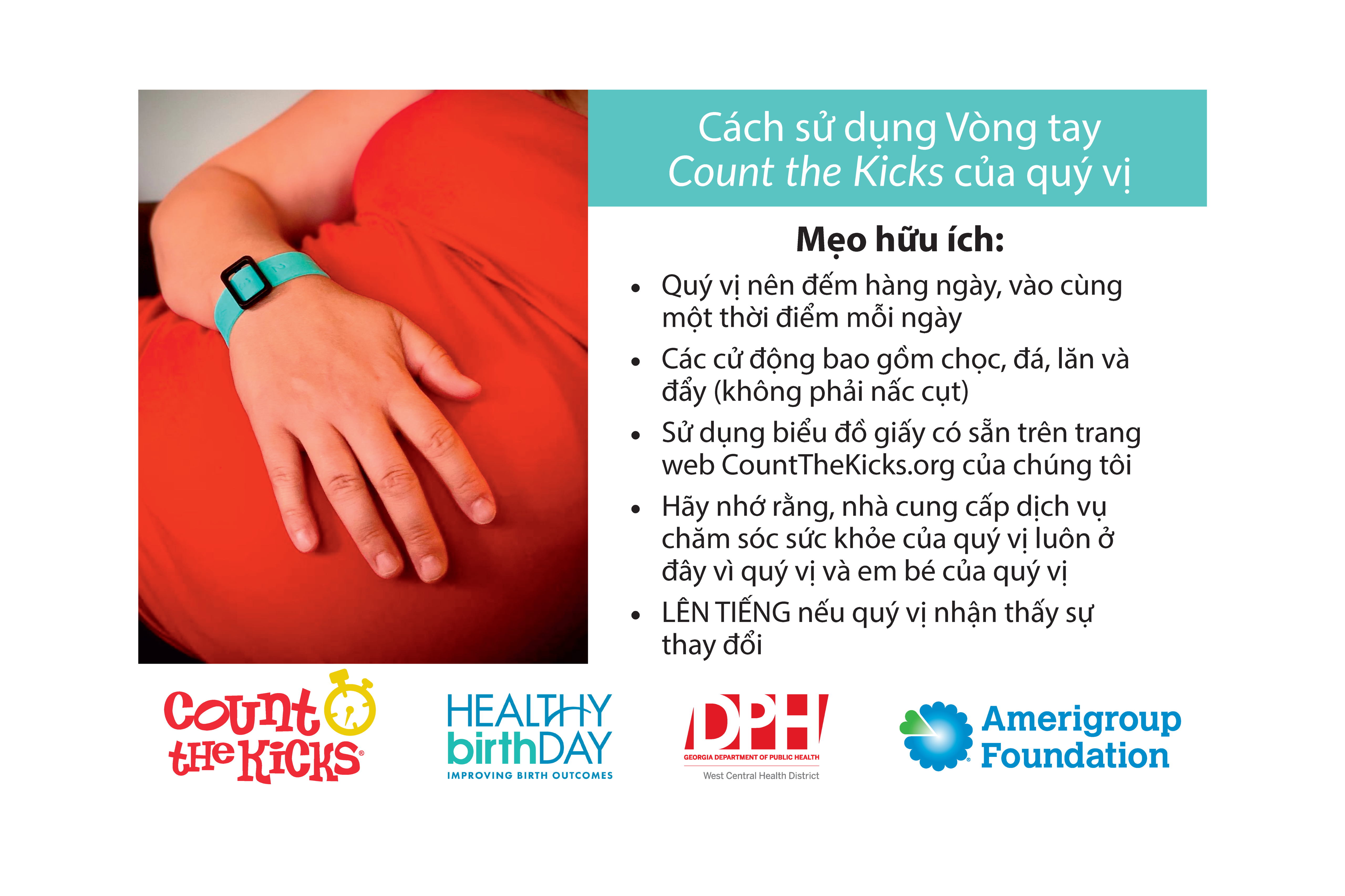 Count the Kicks Wristbands (Vietnamese) – GA
