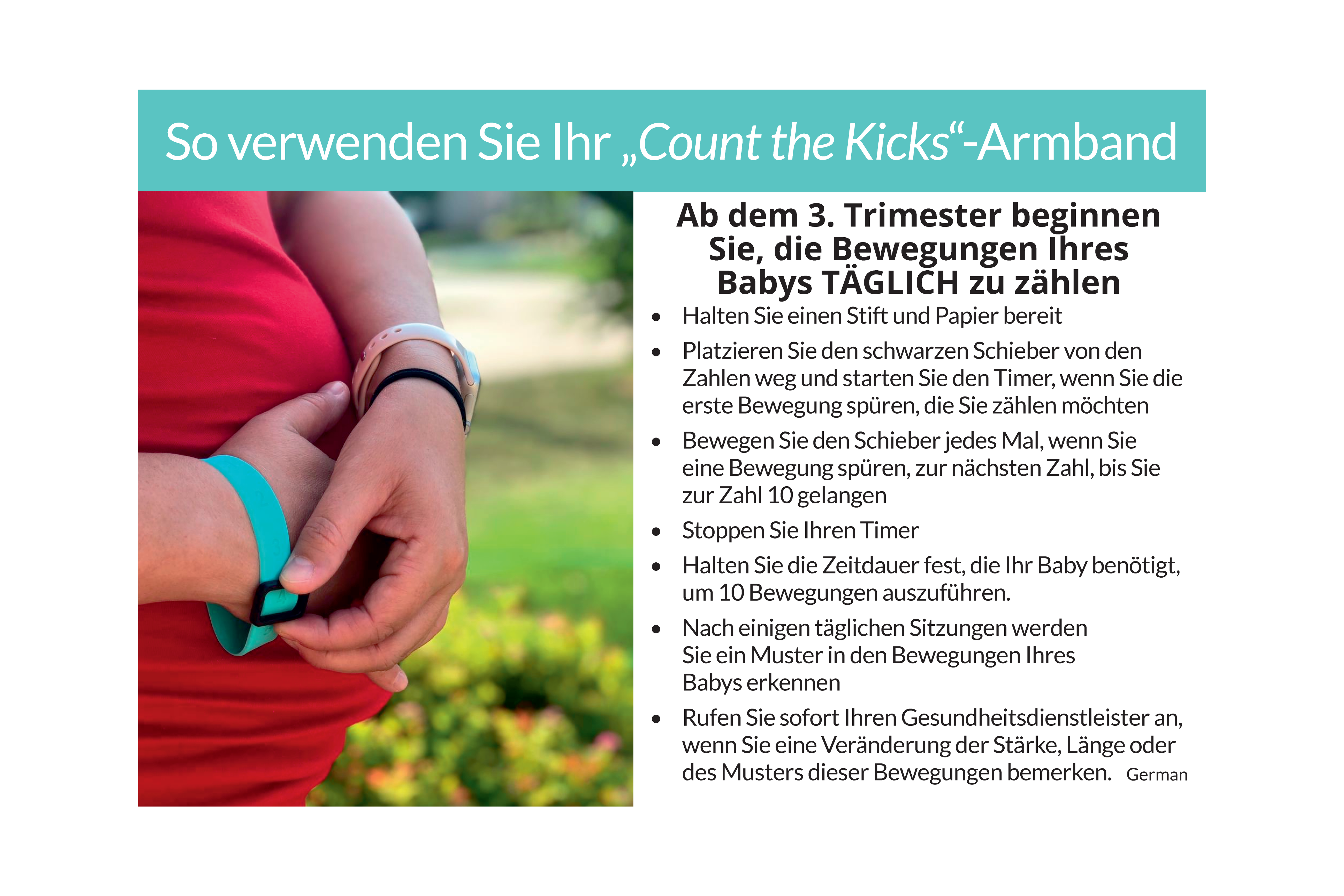 Count the Kicks Wristbands (German) – KY