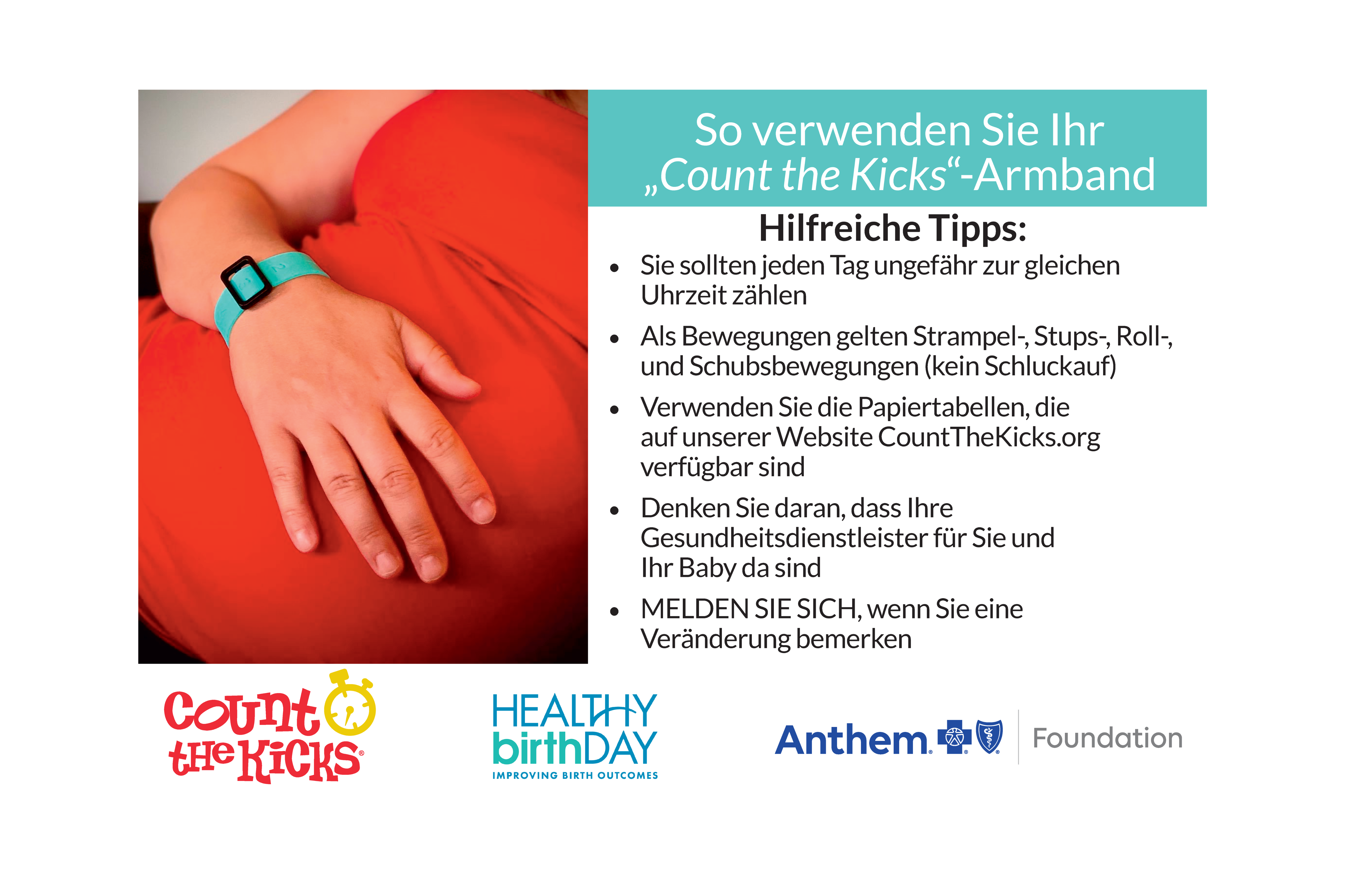 Count the Kicks Wristbands (German) – KY
