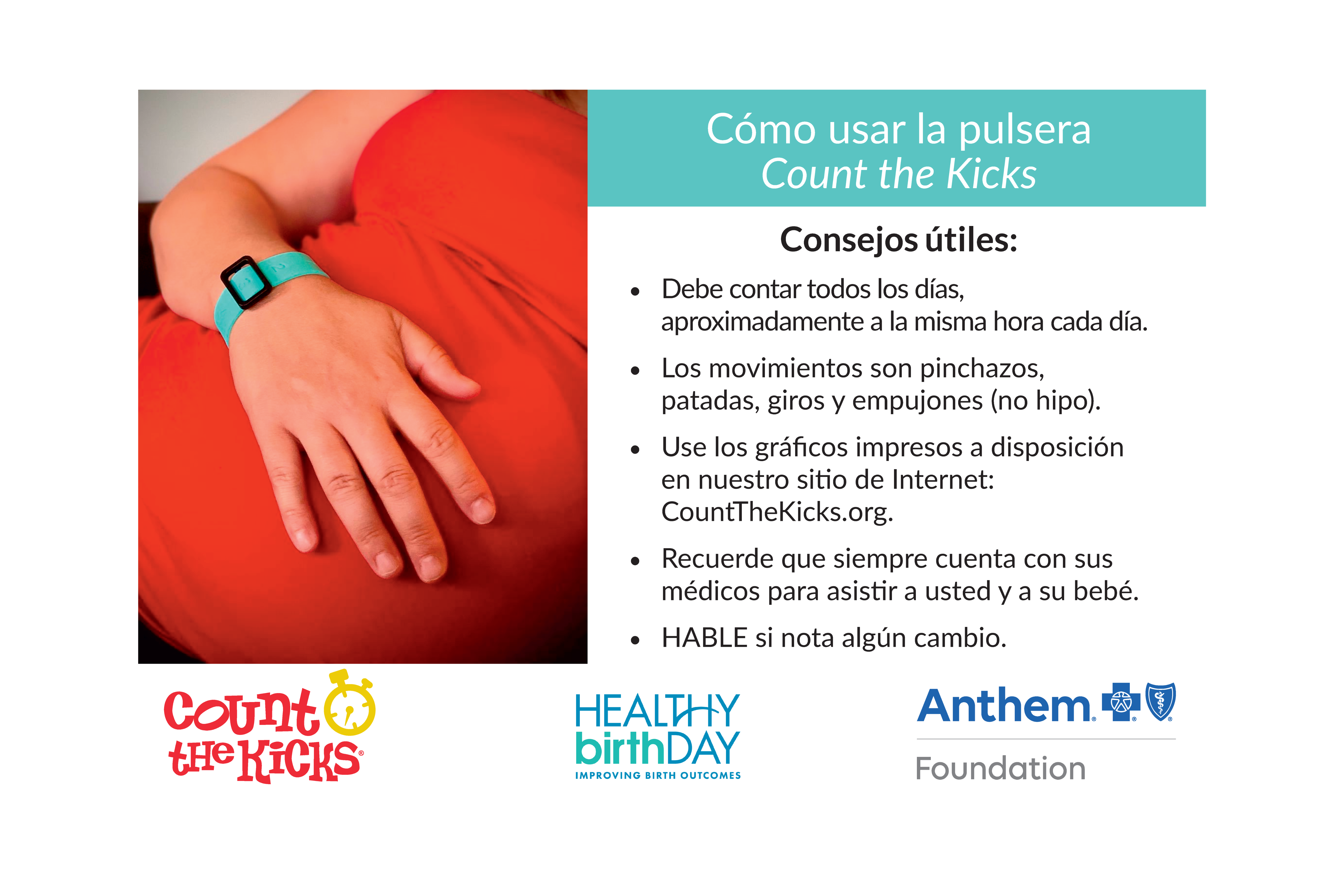 Count the Kicks Wristbands (Spanish) – CA