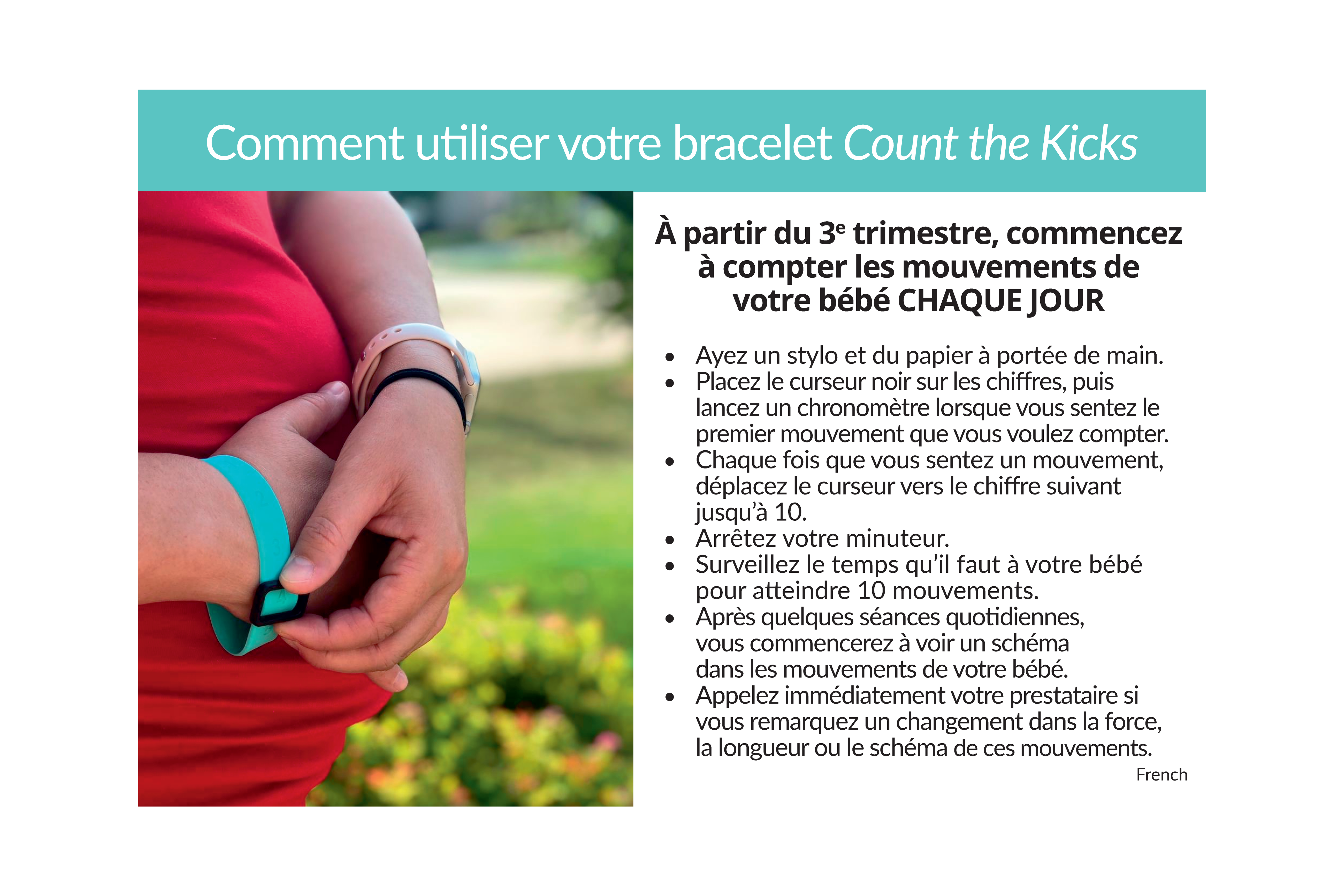 Count the Kicks Wristbands (French) – KY