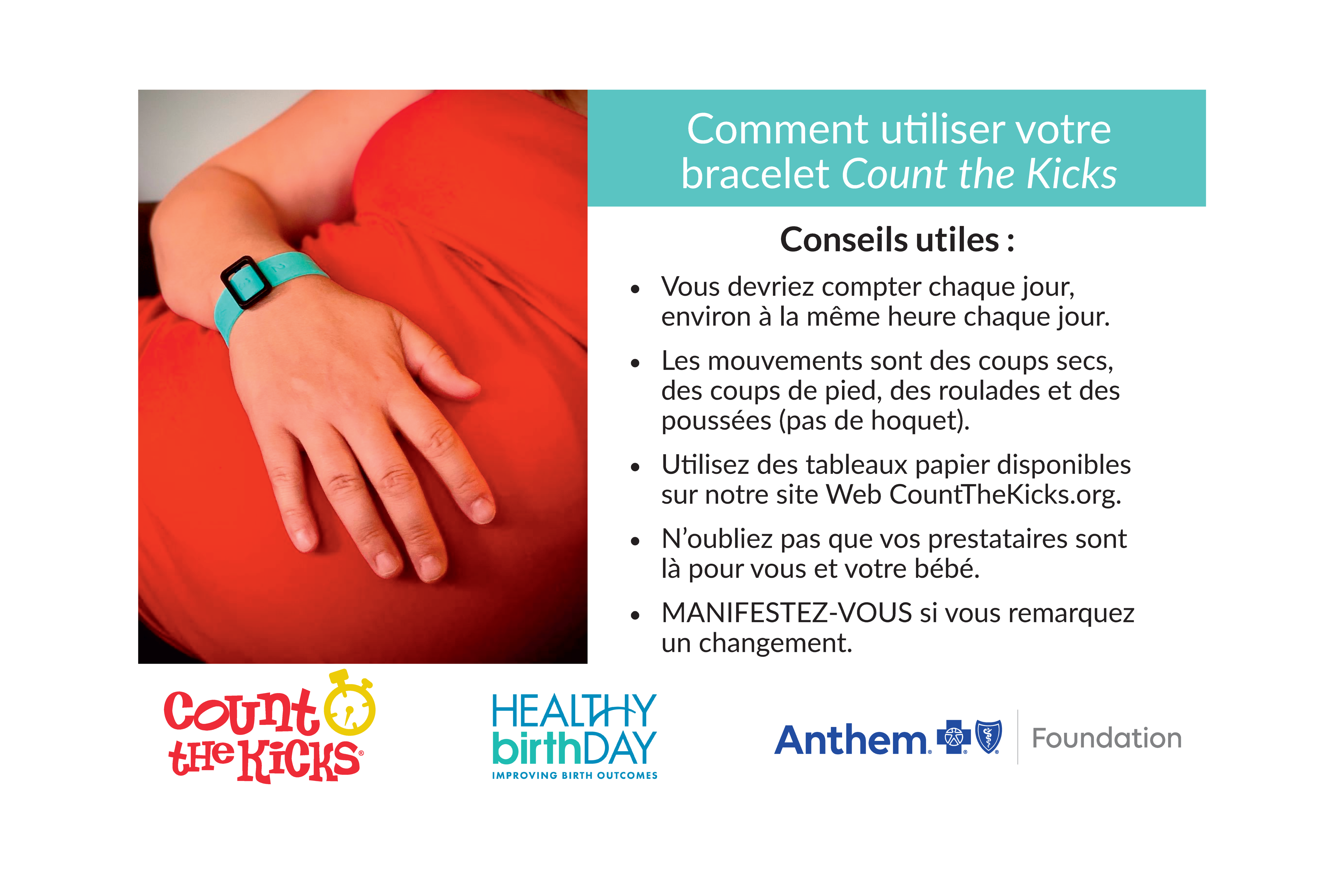 Count the Kicks Wristbands (French) – KY
