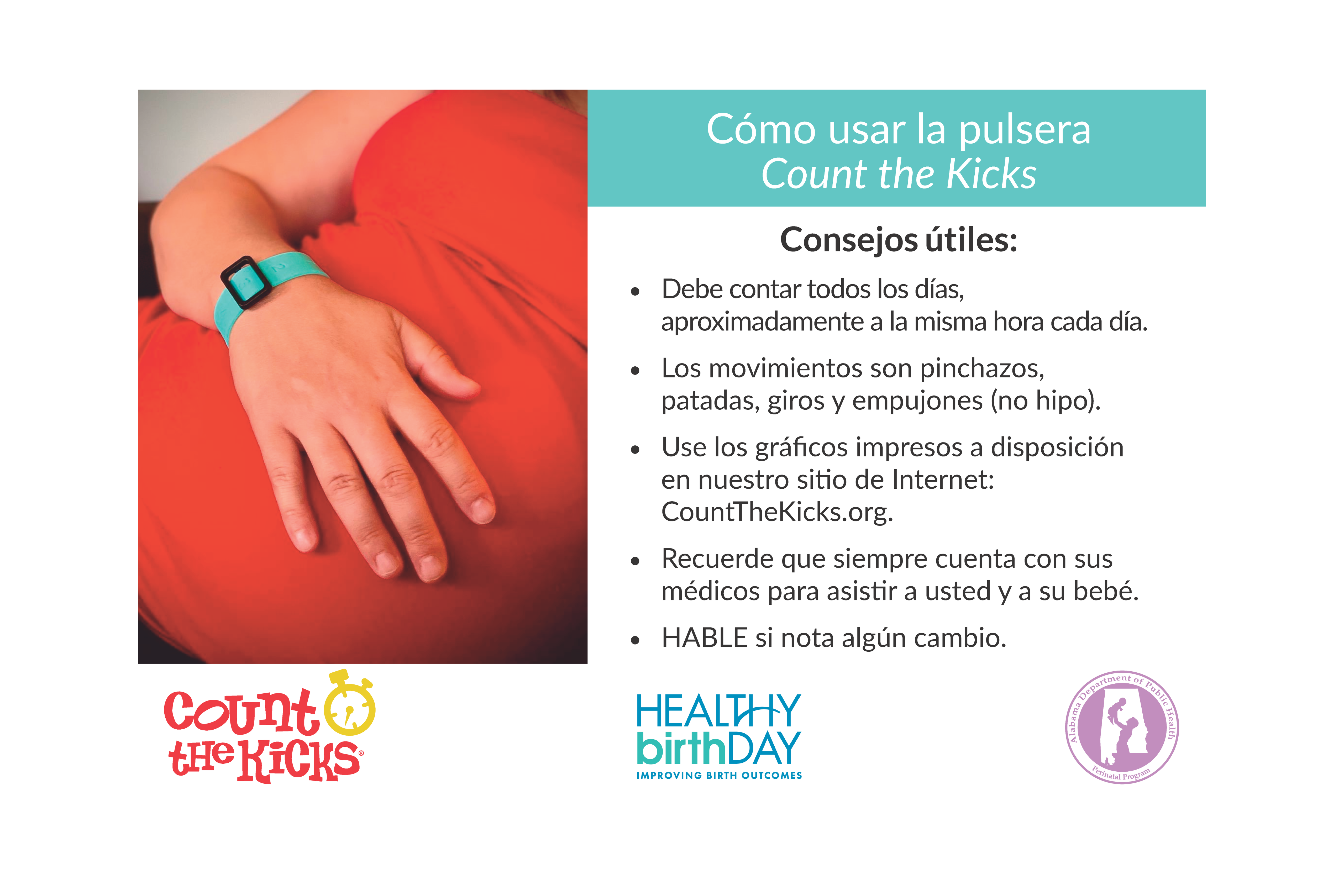 Count the Kicks Wristbands (Spanish) – AL